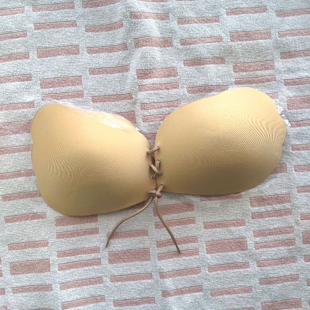 New Nude Sticky Backless Bra, Size Large